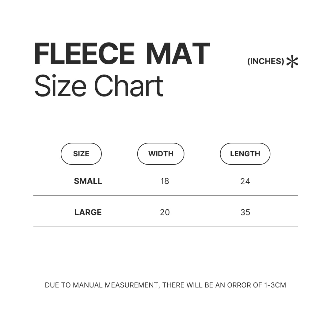 Fleece Mat Size Chart - Mushoku Tensei Merch
